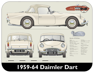 Daimler Dart SP250 1959-64 (disc wheels) Place Mat, Medium